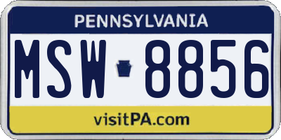 PA license plate MSW8856