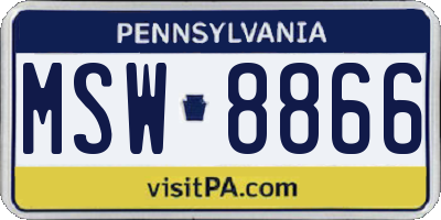 PA license plate MSW8866