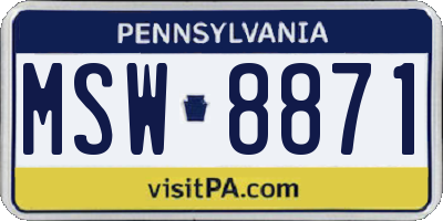 PA license plate MSW8871