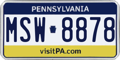 PA license plate MSW8878