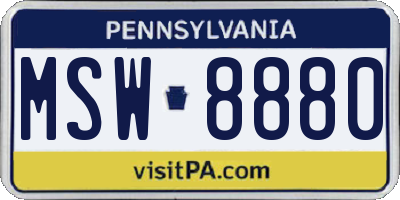 PA license plate MSW8880