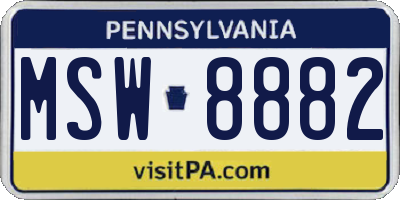 PA license plate MSW8882