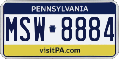 PA license plate MSW8884