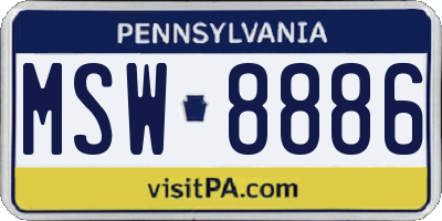 PA license plate MSW8886