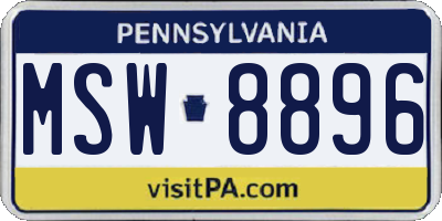 PA license plate MSW8896