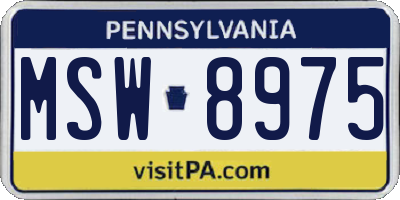 PA license plate MSW8975