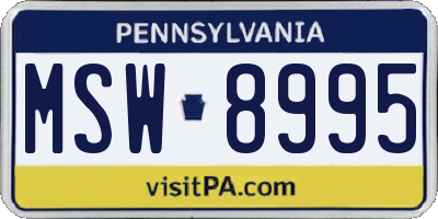 PA license plate MSW8995