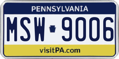 PA license plate MSW9006
