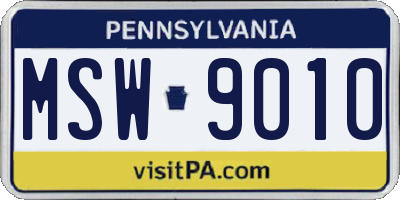 PA license plate MSW9010