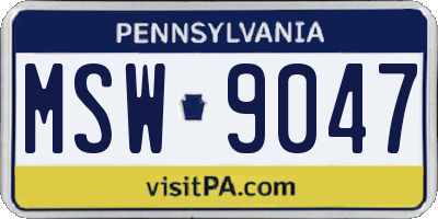 PA license plate MSW9047