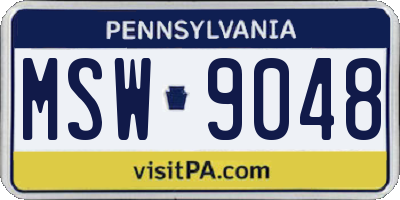 PA license plate MSW9048