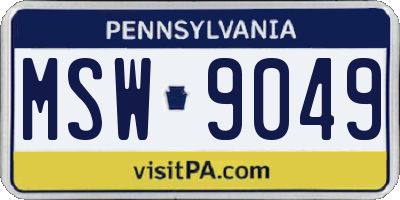PA license plate MSW9049