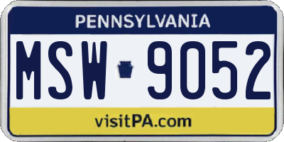 PA license plate MSW9052