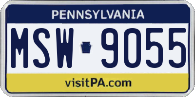 PA license plate MSW9055