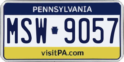 PA license plate MSW9057