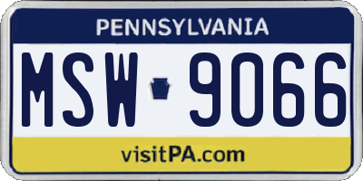 PA license plate MSW9066