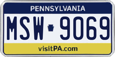 PA license plate MSW9069