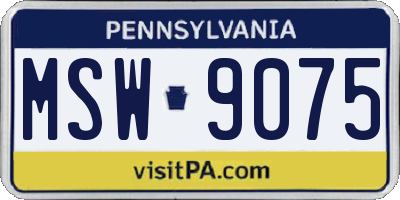 PA license plate MSW9075