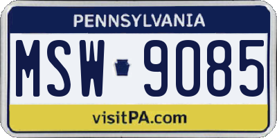 PA license plate MSW9085