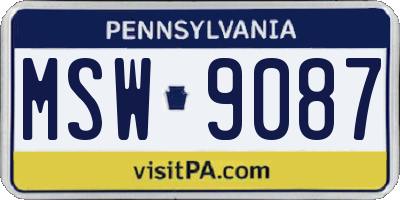 PA license plate MSW9087