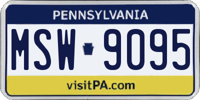 PA license plate MSW9095