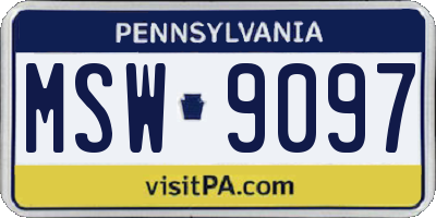 PA license plate MSW9097