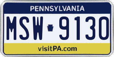 PA license plate MSW9130