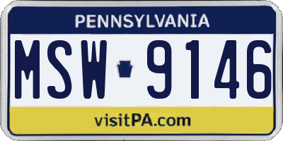 PA license plate MSW9146