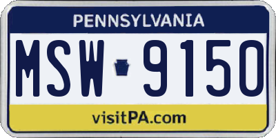 PA license plate MSW9150