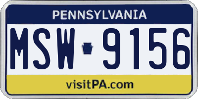 PA license plate MSW9156