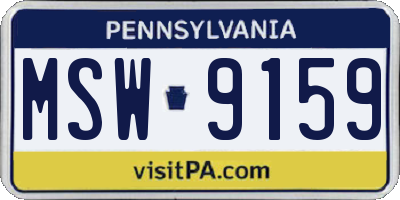 PA license plate MSW9159