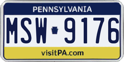 PA license plate MSW9176