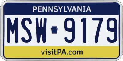 PA license plate MSW9179