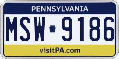 PA license plate MSW9186