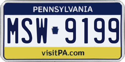 PA license plate MSW9199