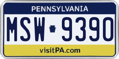 PA license plate MSW9390