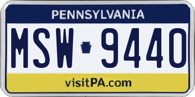PA license plate MSW9440