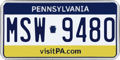 PA license plate MSW9480