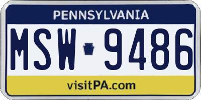 PA license plate MSW9486
