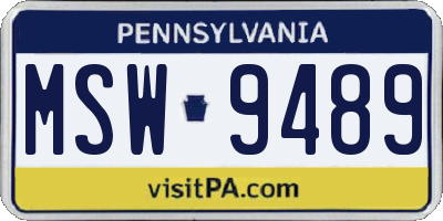 PA license plate MSW9489