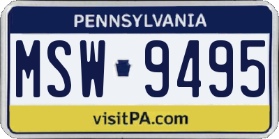 PA license plate MSW9495