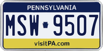 PA license plate MSW9507