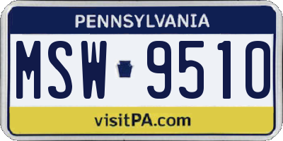 PA license plate MSW9510