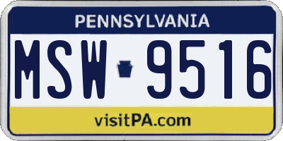 PA license plate MSW9516