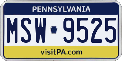 PA license plate MSW9525