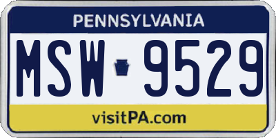 PA license plate MSW9529