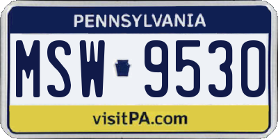 PA license plate MSW9530