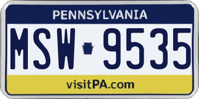 PA license plate MSW9535