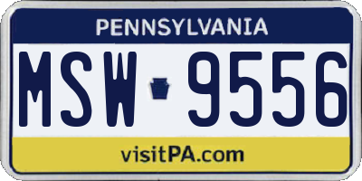PA license plate MSW9556
