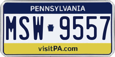 PA license plate MSW9557